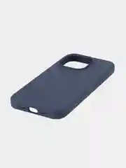 Темно-синий чехол для Apple iPhone 15 Pro силиконовый ROSCO с мягкой подкладкой из микрофибры, матовый