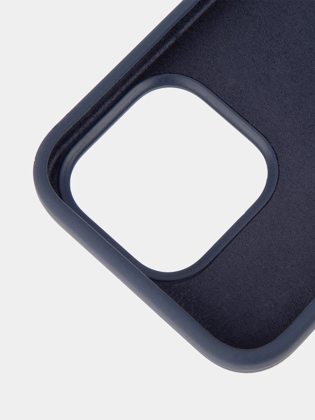 Темно-синий чехол для Apple iPhone 15 Pro силиконовый ROSCO с мягкой подкладкой из микрофибры, матовый
