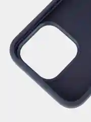 Темно-синий чехол для Apple iPhone 15 Pro силиконовый ROSCO с мягкой подкладкой из микрофибры, матовый