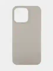 Бежевый меланж чехол для Apple iPhone 15 Pro Max силиконовый ROSCO матовый с мягкой подкладкой микрофибра