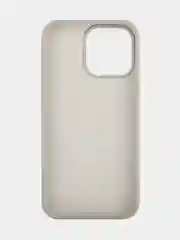 Бежевый меланж чехол для Apple iPhone 15 Pro Max силиконовый ROSCO матовый с мягкой подкладкой микрофибра