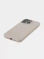 Бежевый меланж чехол для Apple iPhone 15 Pro Max силиконовый ROSCO матовый с мягкой подкладкой микрофибра