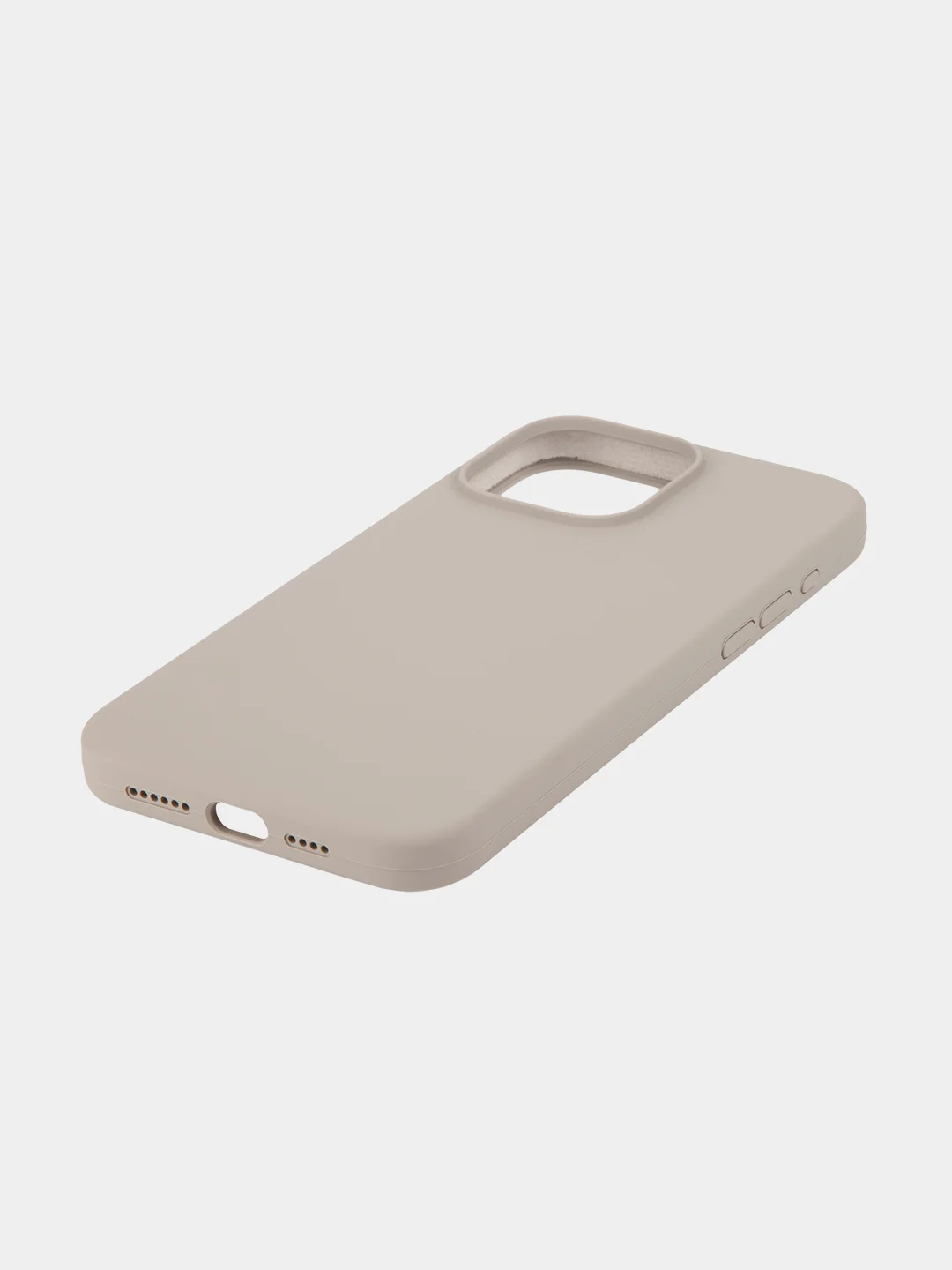 Бежевый меланж чехол для Apple iPhone 15 Pro Max силиконовый ROSCO матовый с мягкой подкладкой микрофибра