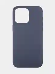 Темно-синий чехол для Apple iPhone 15 Pro Max силиконовый ROSCO матовый с мягкой подкладкой микрофибра