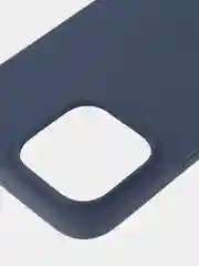 Темно-синий чехол для Apple iPhone 15 Pro Max силиконовый ROSCO матовый с мягкой подкладкой микрофибра