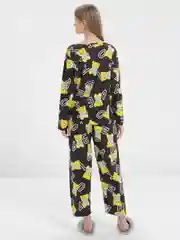 Желтый женский костюм домашний, пижама, комплект из хлопка