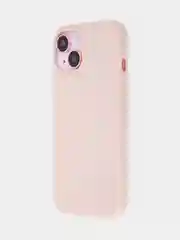 Пудровый чехол для Apple iPhone 15 силиконовый ROSCO матовый с микрофиброй, бортиком защитой камер