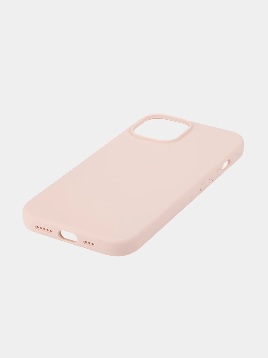Пудровый чехол для Apple iPhone 15 силиконовый ROSCO матовый с микрофиброй, бортиком защитой камер