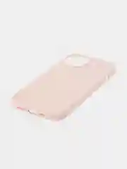 Пудровый чехол для Apple iPhone 15 силиконовый ROSCO матовый с микрофиброй, бортиком защитой камер