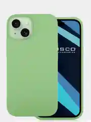 Желтый чехол для Apple iPhone 15 силиконовый ROSCO матовый с микрофиброй, бортиком защитой камер