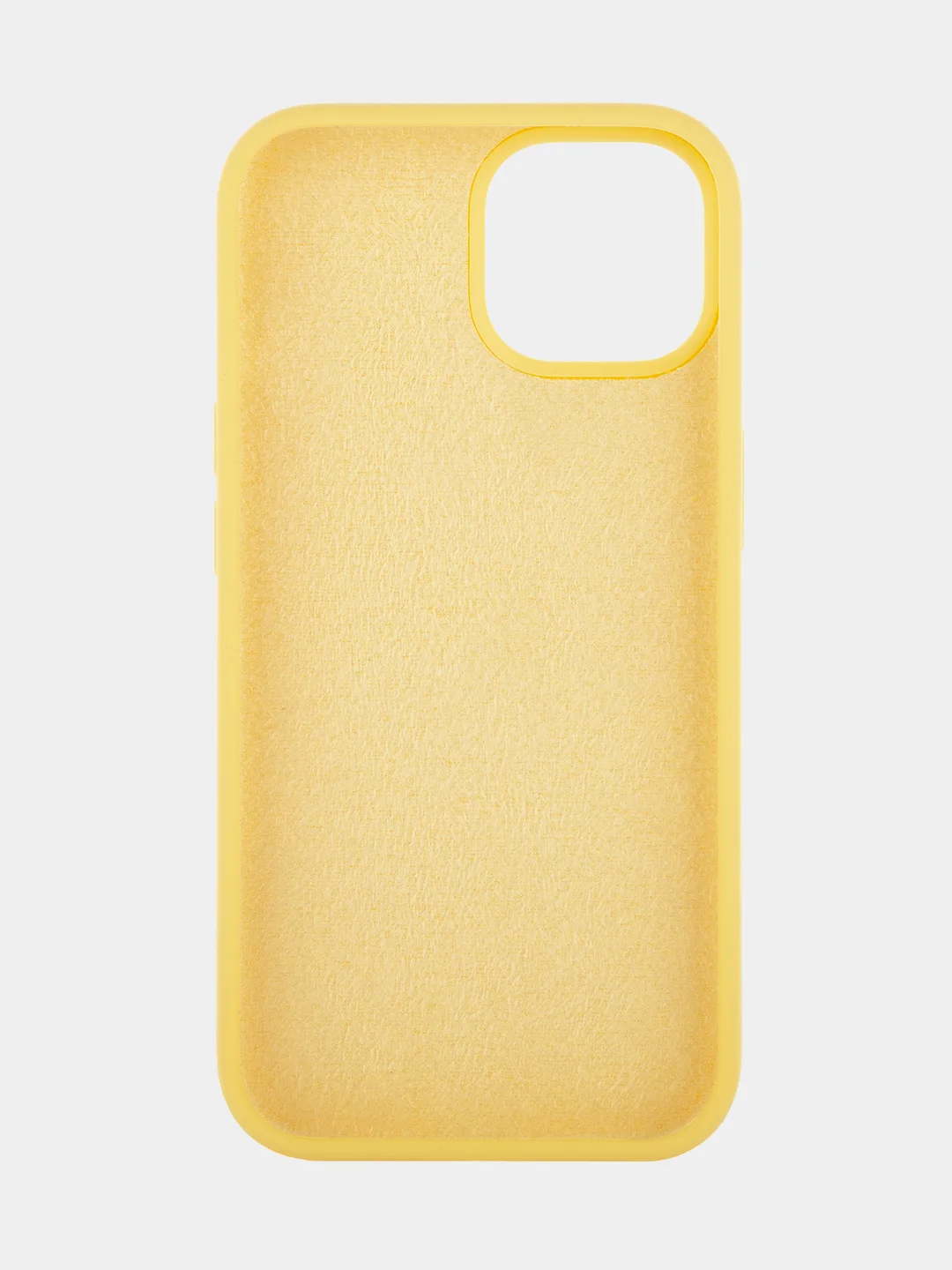 Желтый чехол для Apple iPhone 15 силиконовый ROSCO матовый с микрофиброй, бортиком защитой камер