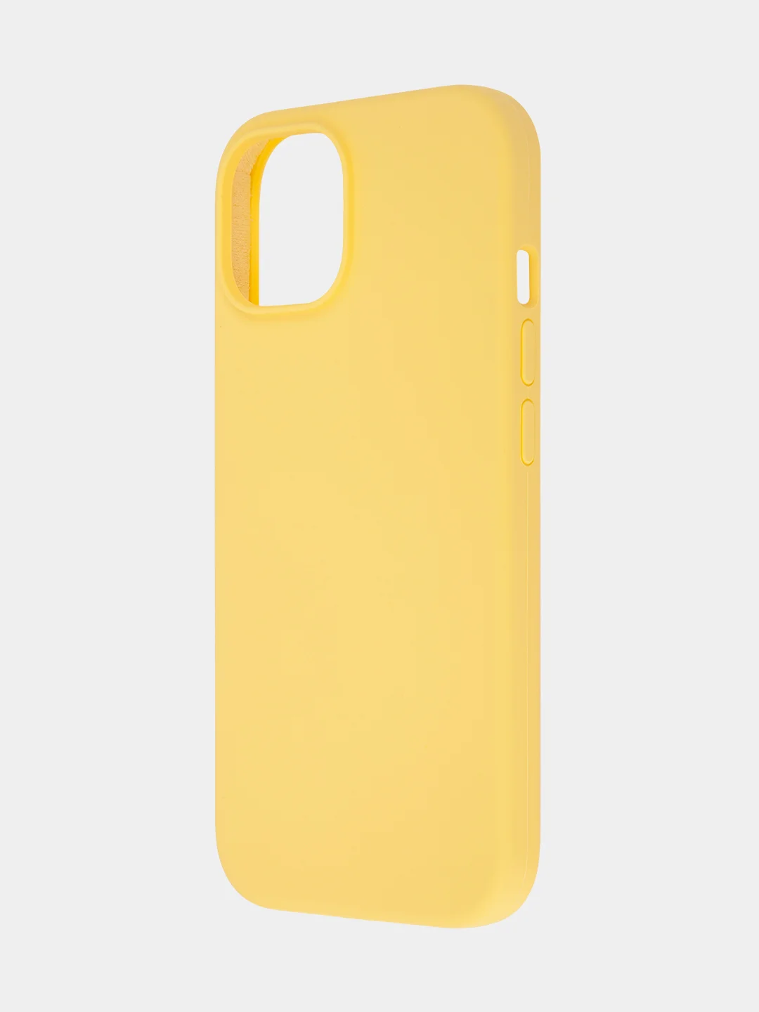 Желтый чехол для Apple iPhone 15 силиконовый ROSCO матовый с микрофиброй, бортиком защитой камер