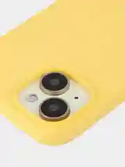 Желтый чехол для Apple iPhone 15 силиконовый ROSCO матовый с микрофиброй, бортиком защитой камер