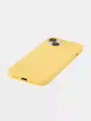 Желтый чехол для Apple iPhone 15 силиконовый ROSCO матовый с микрофиброй, бортиком защитой камер