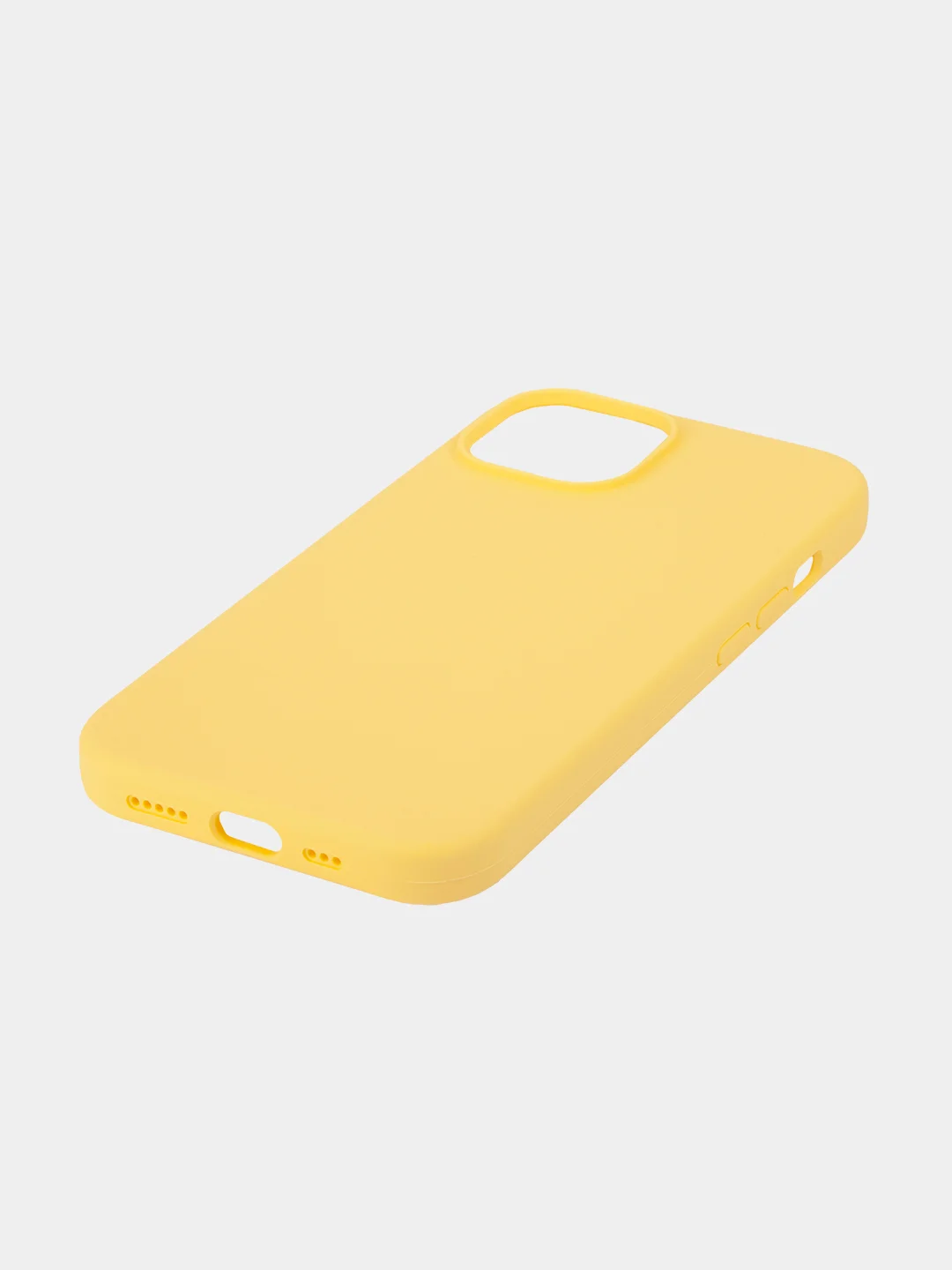 Желтый чехол для Apple iPhone 15 силиконовый ROSCO матовый с микрофиброй, бортиком защитой камер