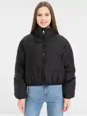 Черный укороченный пуховик, стеганая куртка LaFemme