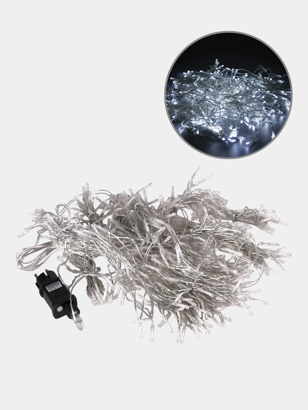 Электрогирлянда-занавес уличная "Штора", 3,8 х 2,4 м, 480 LED, белый 220 V, 591302