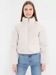 Слоновая кость укороченный пуховик, стеганая куртка LaFemme