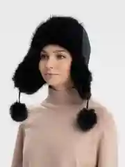 Серый шапка ушанка, меховая
