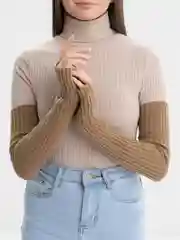 Светло-коричневый митенки-рукава, теплые, вязаные