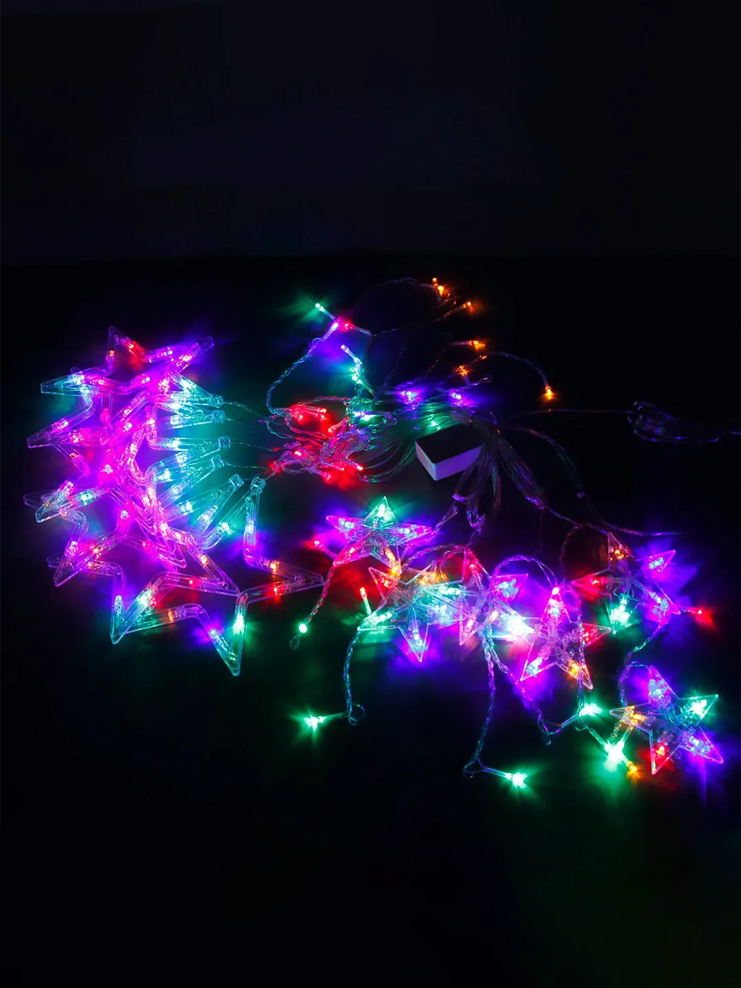Электрогирлянда-занавес комнатная ЗОЛОТАЯ СКАЗКА Звезды, 3х1 м, 138 LED, мультицвет, 220 V