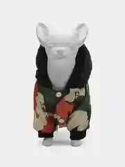 Зеленый комбинезон для собак зимний, утепленный, с капюшоном