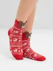 Носки  женские детские новогодние с принтом