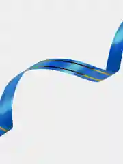 Лента упаковочная декоративная Золотая Сказка, золотые полосы, 12 мм х 45 м, синяя