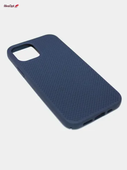 Синий меланж чехол-накладка "Перфорация" для IPhone 11 Pro, 11 PRO MAX, 12 Pro, 12 Mini