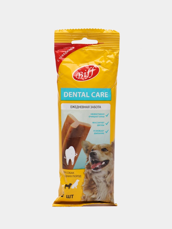 Лакомство TiTBiT Dental Care жевательный снек для собак средних пород, с говядиной, 75 г