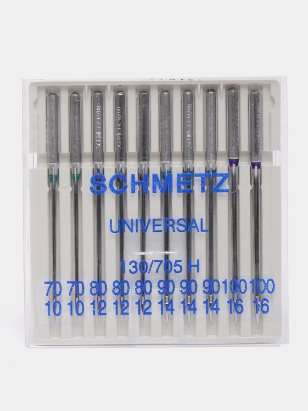 Иглы для бытовых швейных машин, стандартные, Schmetz 130/705H, набор №70-100, 10 игл