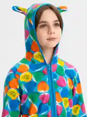 Лазурный халат для девочки с капюшоном