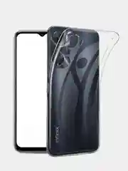 Чехол Infinix Hot 12 Pro (Инфиникс Хот 12 Про), прозрачный, силиконовый, с защитой камеры