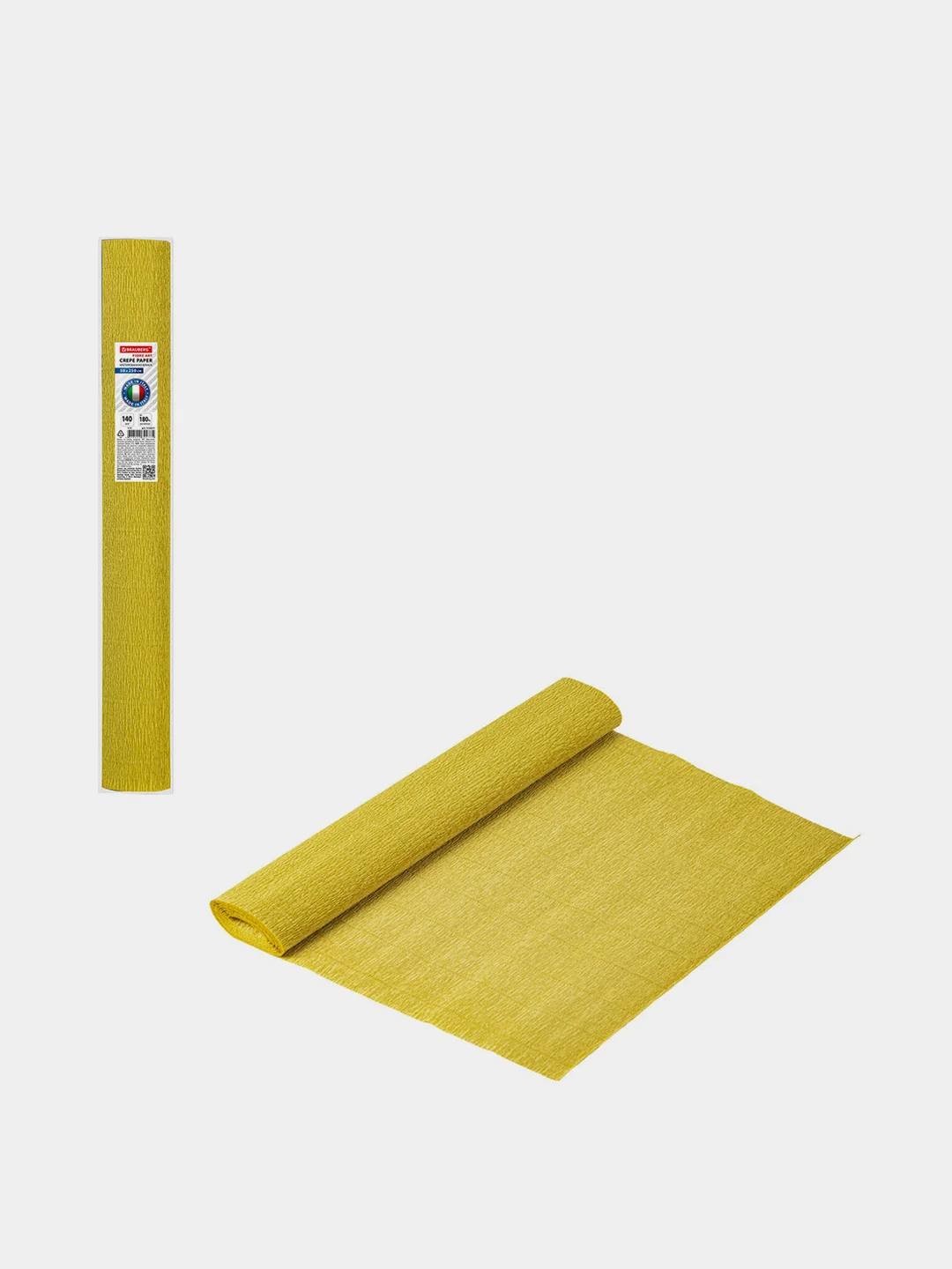 Бумага гофрированная/креповая Brauberg, 140 г/м2, 50х250 см, янтарная