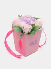 Белый букет из мыльных роз, ручная работа