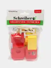 Красный точилка для карандашей "Машинка", 2 отверстие, с контейнером
