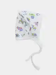 Зеленый шапочка чепчик на завязках для новорожденного, швы наружу, утеплённая, футер
