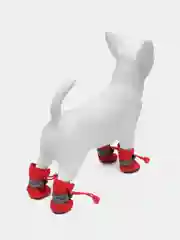 Красный водонепроницаемые ботинки для собак, нескользящая подошва