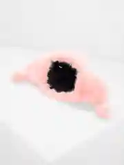 Розовый шапка ушанка, меховая