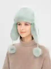 Мятный шапка ушанка, меховая