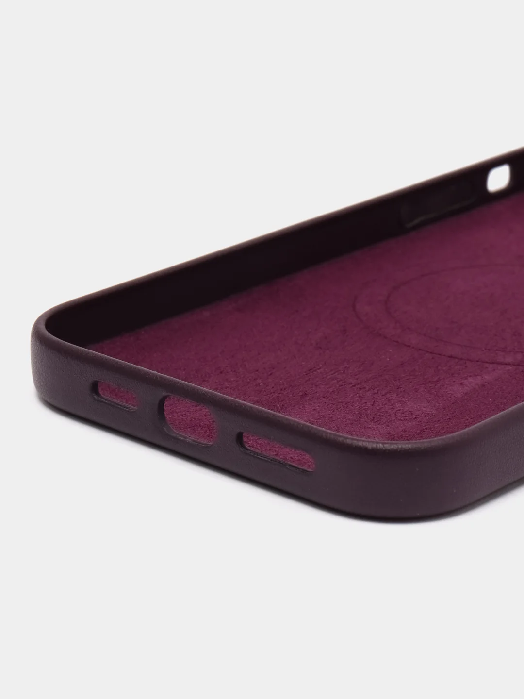 Фиолетовый кожаный чехол Leather Case MagSafe на iPhone 12/ 12 Pro / 13 Pro / 13 Pro Max