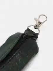 Зеленый ключница из натуральной кожи