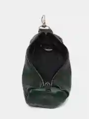 Зеленый ключница из натуральной кожи