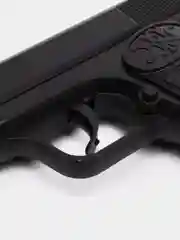 Черный металлический пневматический страйкбольный пистолет с глушителем, железный
