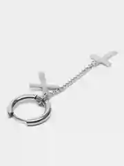 Серый сережка-кольцо из нержавеющей стали с крестом и черепом, мужская серьга, женская моно-серьга