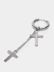 Серый сережка-кольцо из нержавеющей стали с крестом и черепом, мужская серьга, женская моно-серьга