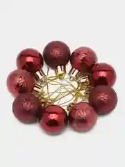 Бордовый новогодние шары, 3 см, набор 9 шт, разные цвета с различным нанесением