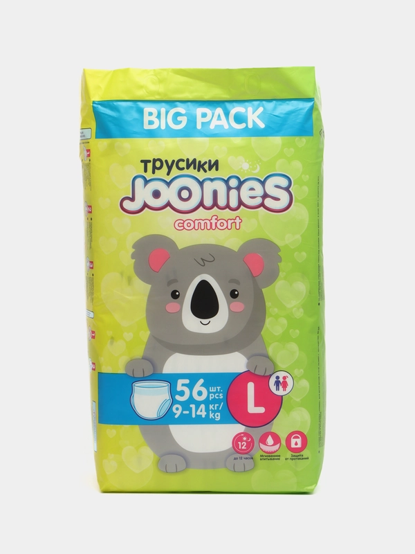 Joonies comfort трусики Megapack, размер L, 9-14 кг, 56 штук