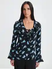 Розовый блузка женская Zarina с вырезом