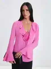 Розовый блузка женская Zarina с вырезом